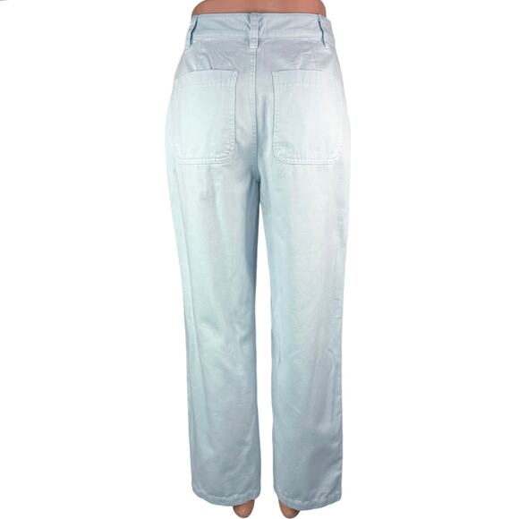 Aritzia Sun-deh Light Blue Straight Wide Leg Mid-Rise Ankle Pants Denim Jeans 2 - Picture 3 of 7